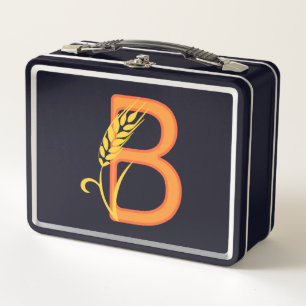 Hauptstadt B florale Monogramm Metall Brotdose