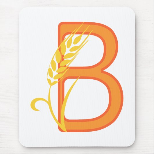 Hauptstadt B florale Monogramm Mousepad (Vorne)