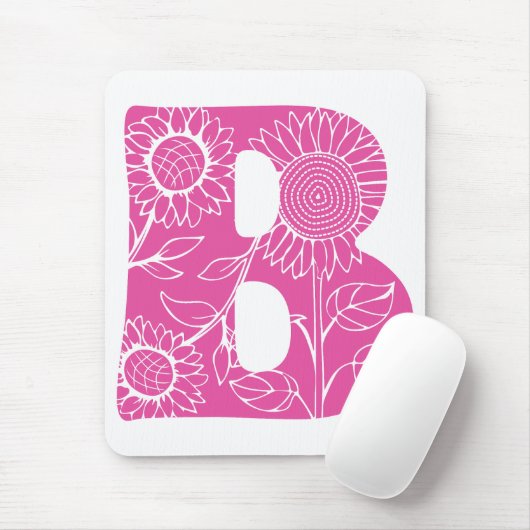 Hauptstadt B florale Monogramm Mousepad (Mit Mouse)