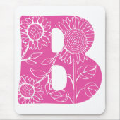 Hauptstadt B florale Monogramm Mousepad (Vorne)