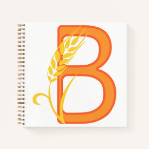 Hauptstadt B florale Monogramm Notizblock