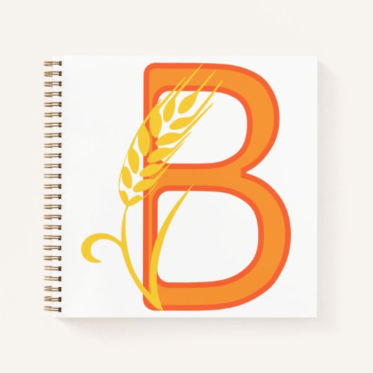 Hauptstadt B florale Monogramm Notizblock (Vorderseite)