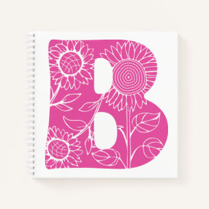 Hauptstadt B florale Monogramm Notizblock