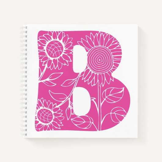Hauptstadt B florale Monogramm Notizblock (Vorderseite)