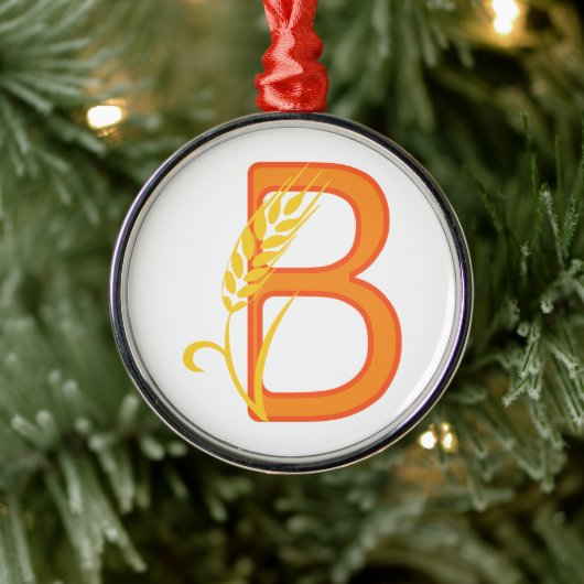 Hauptstadt B florale Monogramm Ornament Aus Metall (Baum)