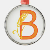 Hauptstadt B florale Monogramm Ornament Aus Metall (Vorne)
