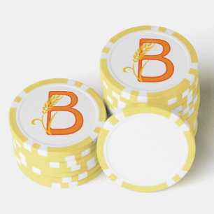 Hauptstadt B florale Monogramm Pokerchips