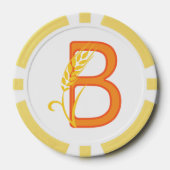 Hauptstadt B florale Monogramm Pokerchips (Vorderseite)