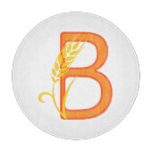 Hauptstadt B florale Monogramm Schneidebrett (Vorderseite)