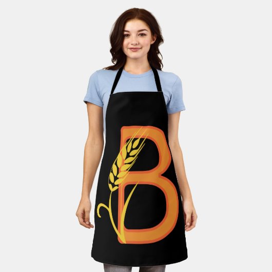 Hauptstadt B florale Monogramm Schürze (Getragen)