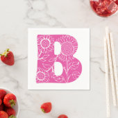 Hauptstadt B florale Monogramm Serviette (Beispiel)