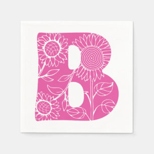 Hauptstadt B florale Monogramm Serviette