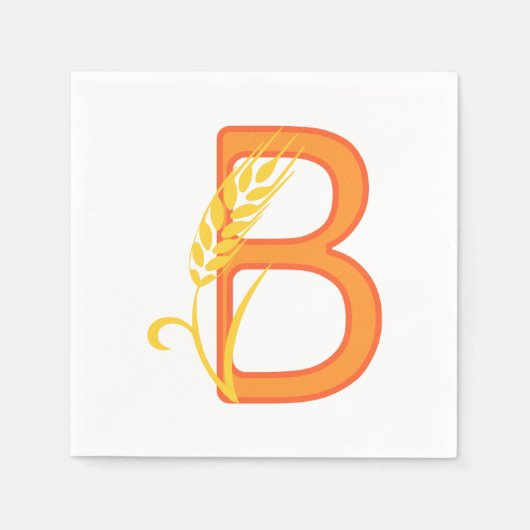 Hauptstadt B florale Monogramm Serviette (Vorderseite)