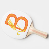 Hauptstadt B florale Monogramm Tischtennis Schläger (Seitenansicht)