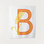 Hauptstadt B florale Monogramm Wandteppich (Vorderseite)