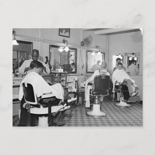 Hauptstadt Barber Shop, 1938 Postkarte (Vorderseite)