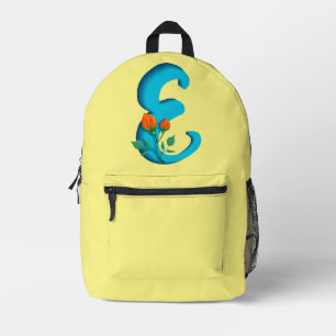 Hauptstadt Brief E florale Monogramm Bedruckter Rucksack