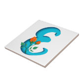 Hauptstadt Brief E florale Monogramm Fliese (Seite)