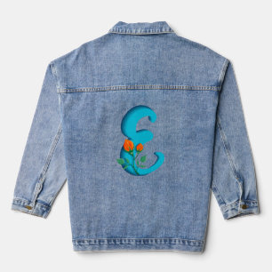 Hauptstadt Brief E florale Monogramm Jeansjacke