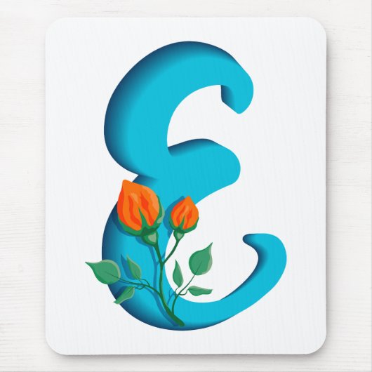 Hauptstadt Brief E florale Monogramm Mousepad (Vorne)