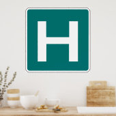 Hauptstadt Brief H Grüner Hintergrund Poster (Küche)