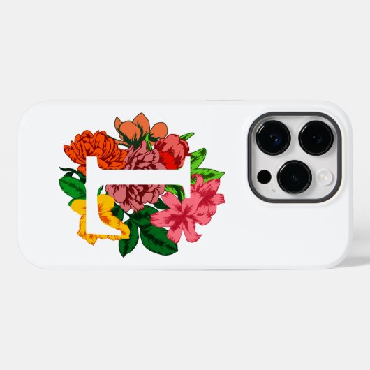 Hauptstadt Brief L floral monogramm Case-Mate iPhone Hülle (Rückseite (Horizontal))