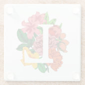 Hauptstadt Brief L floral monogramm Glasuntersetzer (Rückseite)