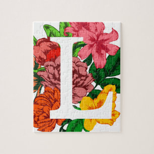 Hauptstadt Brief L floral monogramm Puzzle