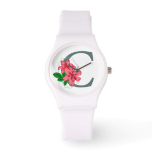 Hauptstadt Buchstabe C florale Monogramm Armbanduhr