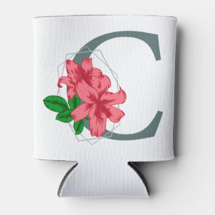 Hauptstadt Buchstabe C florale Monogramm Dosenkühler