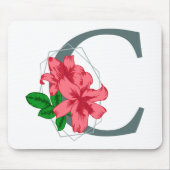 Hauptstadt Buchstabe C florale Monogramm Mousepad (Vorne)