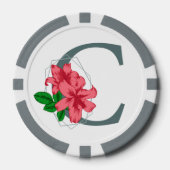 Hauptstadt Buchstabe C florale Monogramm Pokerchips (Vorderseite)