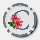 Hauptstadt Buchstabe C florale Monogramm Pokerchips (Rückseite)