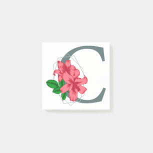 Hauptstadt Buchstabe C florale Monogramm Post-it Klebezettel