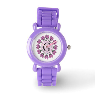 Hauptstadt Buchstabe G florale Monogramm Armbanduhr