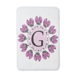 Hauptstadt Buchstabe G florale Monogramm Badematte