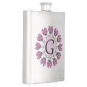 Hauptstadt Buchstabe G florale Monogramm Flachmann (Rechts)