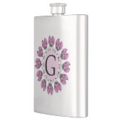 Hauptstadt Buchstabe G florale Monogramm Flachmann (Links)