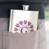 Hauptstadt Buchstabe G florale Monogramm Flachmann (Beispiel)