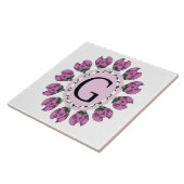 Hauptstadt Buchstabe G florale Monogramm Fliese (Seite)