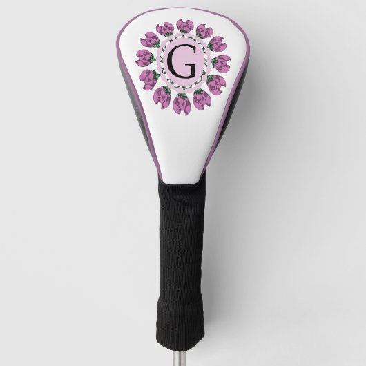 Hauptstadt Buchstabe G florale Monogramm Golf Headcover (Vorderseite)