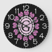 Hauptstadt Buchstabe G florale Monogramm Große Wanduhr (Vorderseite)