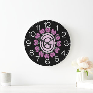 Hauptstadt Buchstabe G florale Monogramm Große Wanduhr