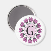 Hauptstadt Buchstabe G florale Monogramm Magnet (Vorderseite/Rückseite)