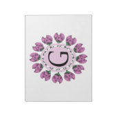 Hauptstadt Buchstabe G florale Monogramm Notizblock (Rotiert)