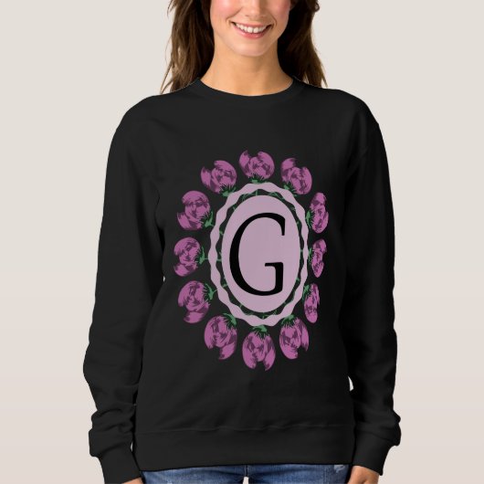 Hauptstadt Buchstabe G florale Monogramm Sweatshirt (Vorderseite)