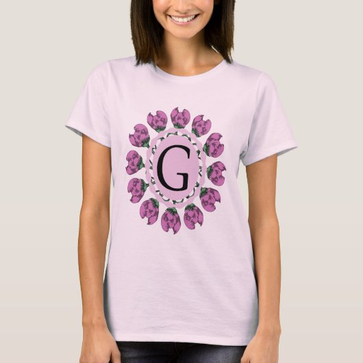 Hauptstadt Buchstabe G florale Monogramm T-Shirt (Vorderseite)
