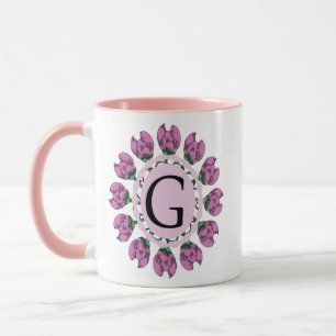 Hauptstadt Buchstabe G florale Monogramm Tasse