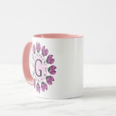 Hauptstadt Buchstabe G florale Monogramm Tasse (Vorderseite Links)