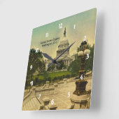 Hauptstadt der Vereinten Staaten von Bibliothekssc Quadratische Wanduhr (Winkel)